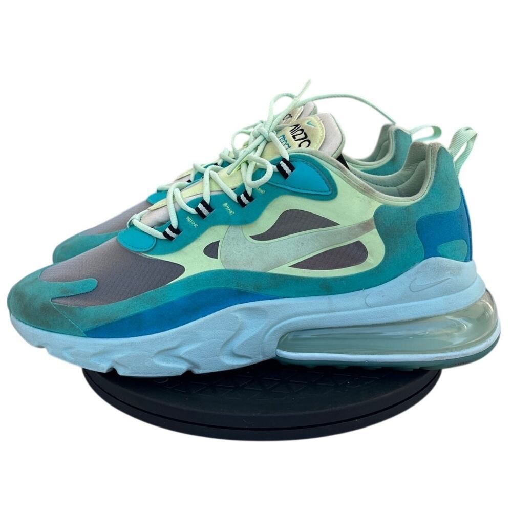 Mens Nike Air Max 270 React AO4971-301 Leather Gym Athletic Sneaker SZ 11 Green